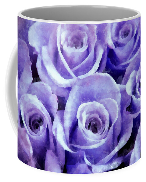 Lavender Roses Coffee Mug featuring the photograph Soft Lavender Roses by Angelina Tamez