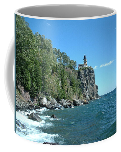 Lighthouse Coffee Mug featuring the photograph Split Rock by Bonfire Photography