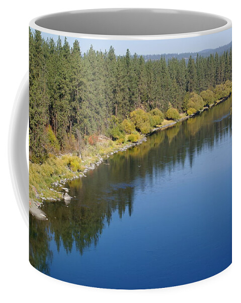 Spokane River Coffee Mug featuring the photograph Spokane River at Nine Mile Falls by Ben Upham III