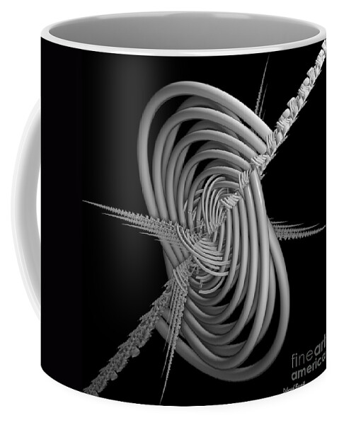 Abstract Coffee Mug featuring the digital art Sput 2 by Deborah Benoit
