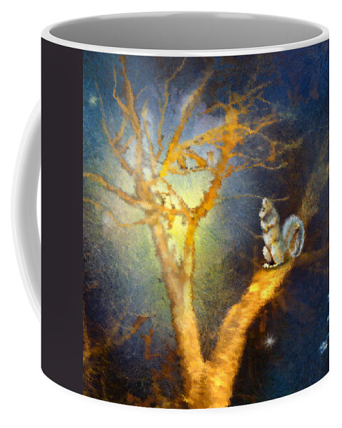 Animals Coffee Mug featuring the painting Squirrel in Austin by Miki De Goodaboom