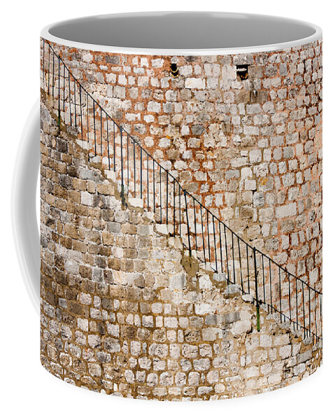 Antiquity Coffee Mug featuring the photograph Stairway up to the top of the Ancient Dubrovnik Wall by Thomas Marchessault