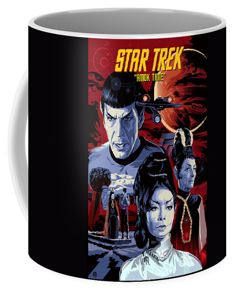Sci-fi Portrait Collection Coffee Mug featuring the painting Star Trek Amok Time by Garth Glazier