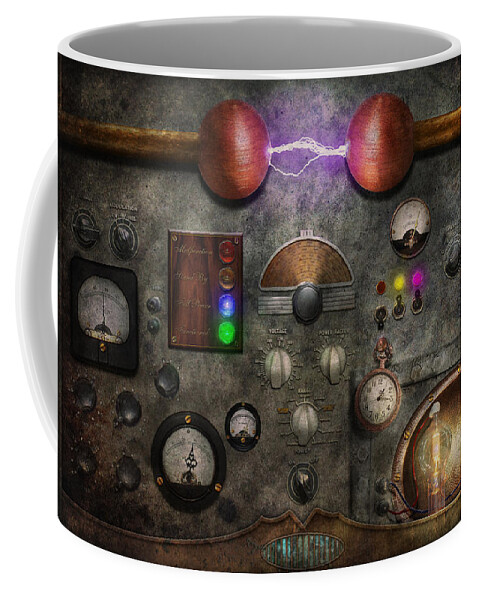 Old Fashioned Coffee Mug featuring the digital art Steampunk - The Modulator by Mike Savad