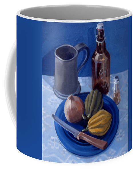 Still Life Coffee Mug featuring the painting Still Life with Onion 1991 by Nancy Griswold