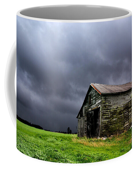 Barn Coffee Mug featuring the photograph Stormy Barn by Cale Best