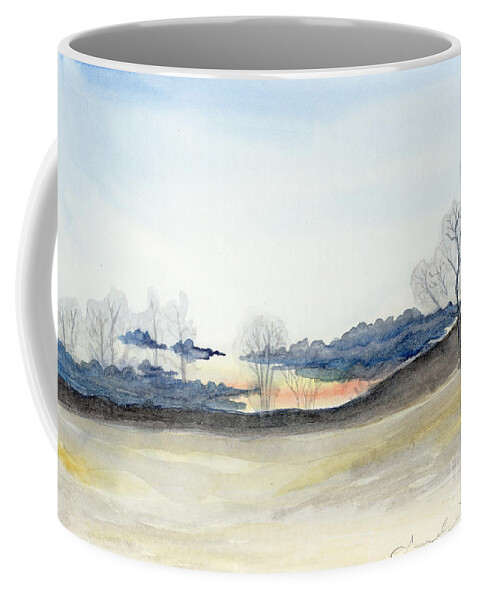 Winter Coffee Mug featuring the painting Stormy Sky by Jackie Irwin