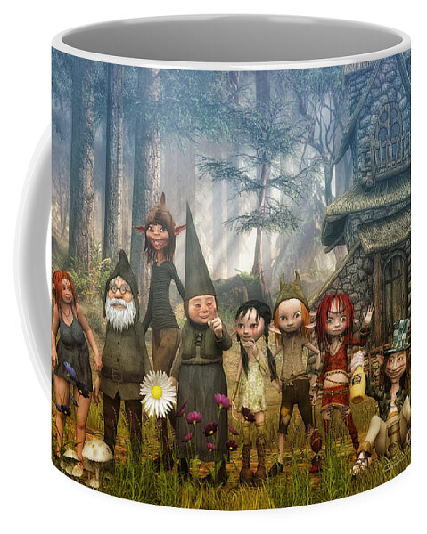 3d Coffee Mug featuring the digital art Strange Family by Jutta Maria Pusl