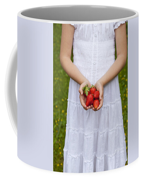 Girl Coffee Mug featuring the photograph Strawberries by Joana Kruse