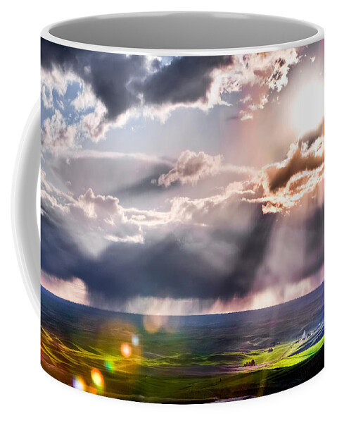 Palouse Coffee Mug featuring the photograph Sunburst 2 by Niels Nielsen