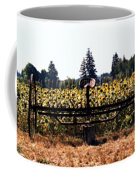 All Art Coffee Mug featuring the photograph Sunflower Farm Scene by Maureen E Ritter