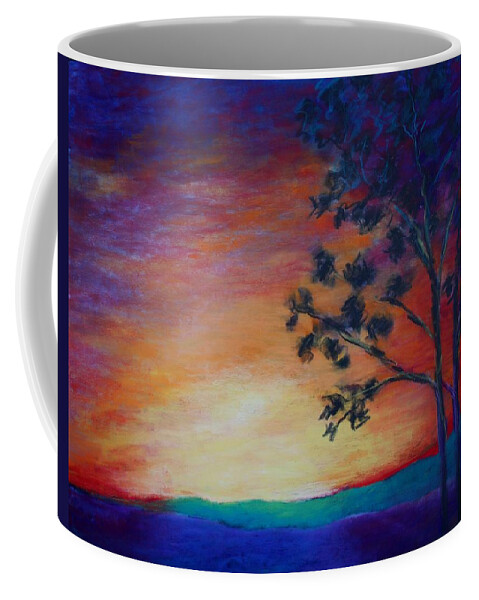 Sunset Coffee Mug featuring the painting Sunset Monday by Karin Eisermann