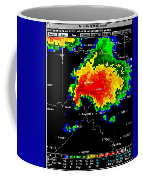 Science Coffee Mug featuring the photograph Supercell With Hook Echo, Radar by Science Source
