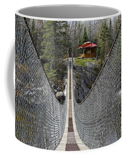 Suspension Bridge Coffee Mug featuring the photograph Suspension Bridge by Teresa Zieba