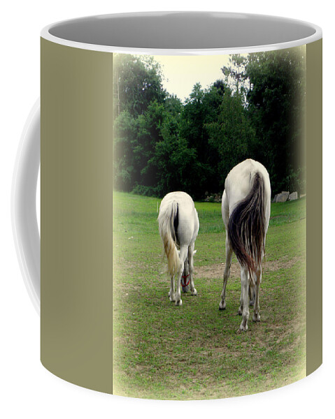 Horse Coffee Mug featuring the photograph Swishing Away by Kim Galluzzo