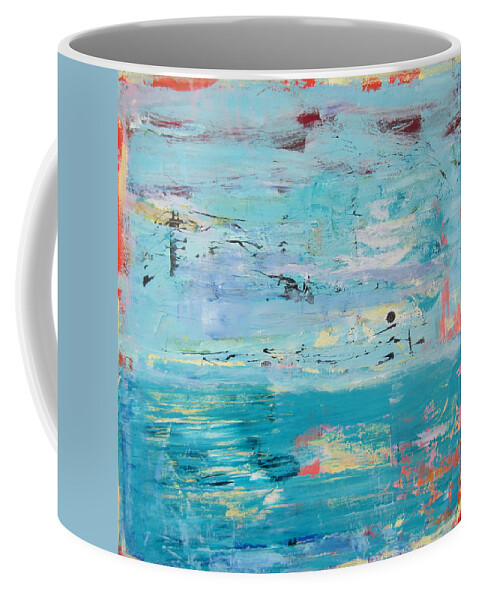 Abstract Coffee Mug featuring the painting Taking Chances by Francine Ethier