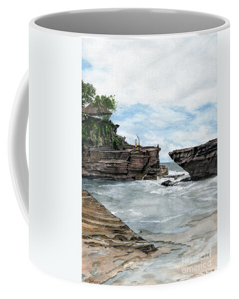 Bali Coffee Mug featuring the painting Tanah Lot Temple II Bali Indonesia by Melly Terpening