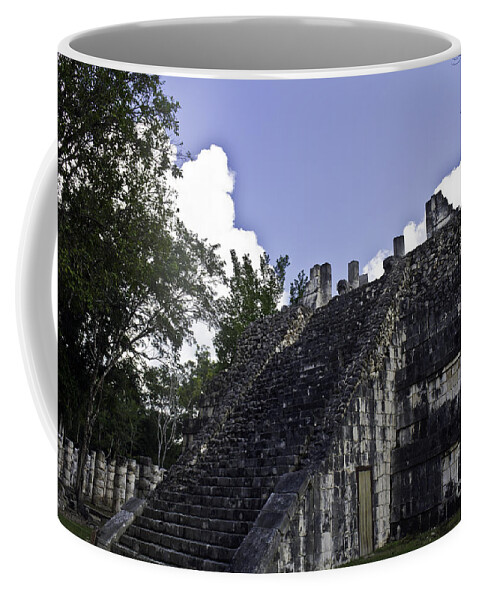Chichen Itza Coffee Mug featuring the photograph Temple of the Warriors three by Ken Frischkorn