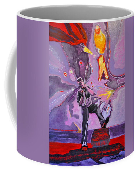 Umphrey's Mcgee Coffee Mug featuring the painting The Big Blowout by Patricia Arroyo