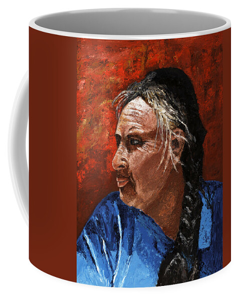 Indian Coffee Mug featuring the painting The Cabo Woman by Vic Ritchey