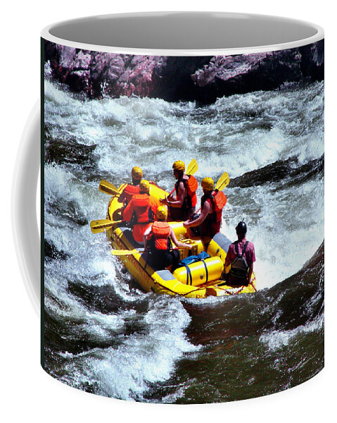 Rafting Coffee Mug featuring the digital art The Challenge by Barkley Simpson