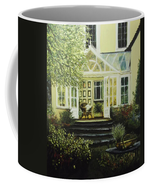 Garden Coffee Mug featuring the painting The Conservatory by Lizzy Forrester