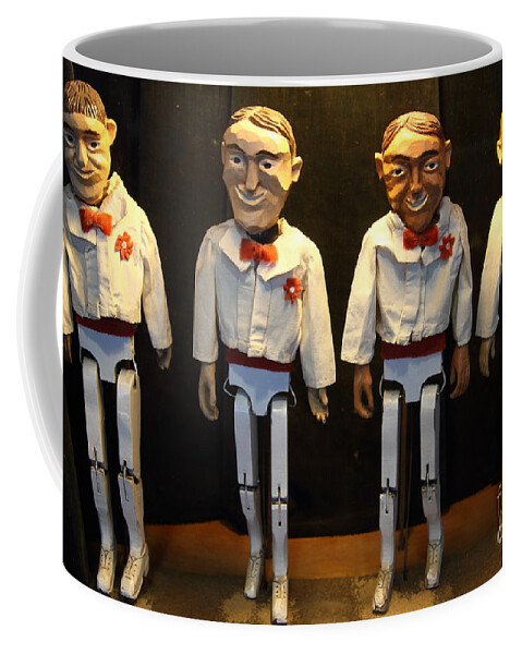 San Francisco Coffee Mug featuring the photograph The Four Amigos At The Musee Mecanique At Fishermans Wharf . San Francisco CA . 7D14366 by Wingsdomain Art and Photography