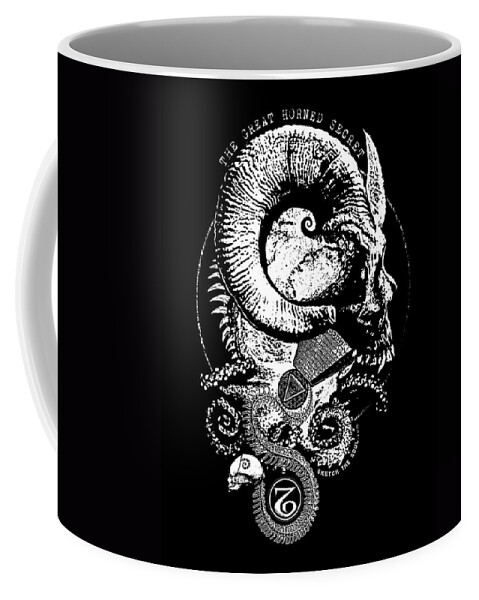 Tony Koehl Coffee Mug featuring the mixed media The Great Horned Secret by Tony Koehl