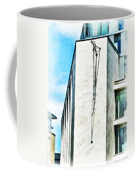 Noon Coffee Mug featuring the photograph The Noon Sundial at the London Stock Exchange by Steve Taylor