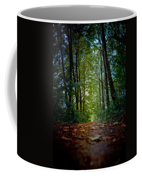 Alley Coffee Mug featuring the photograph The pathway in the forest by Michael Goyberg