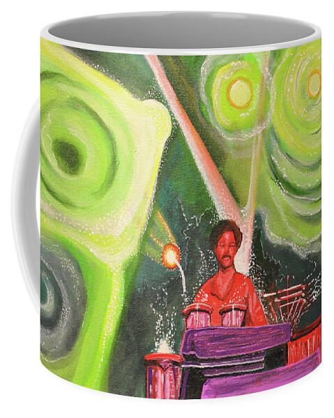 Umphrey's Mcgee Coffee Mug featuring the painting The Percussionist by Patricia Arroyo