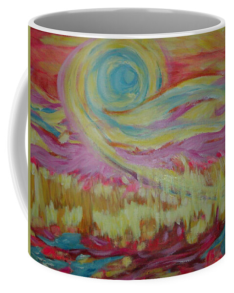 Abstract Coffee Mug featuring the painting The Sun's Love by Francine Ethier