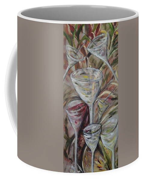Wine Coffee Mug featuring the painting The wineToast by Chuck Gebhardt