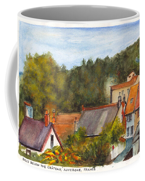 French Village Coffee Mug featuring the painting The Village of Billy by Dai Wynn