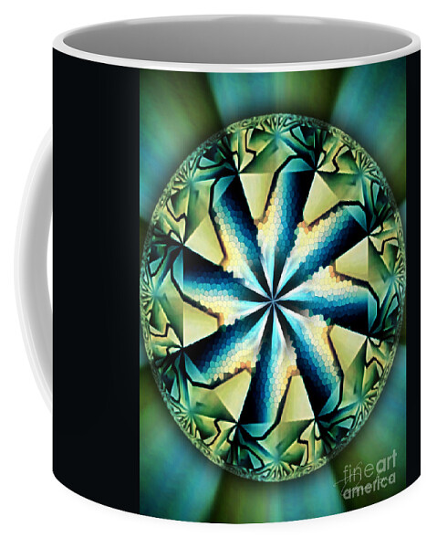 Mandala Coffee Mug featuring the digital art The Waves Of Silk by Danuta Bennett