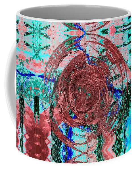 Abstract Coffee Mug featuring the digital art The Writing On The Wall 3 by Tim Allen