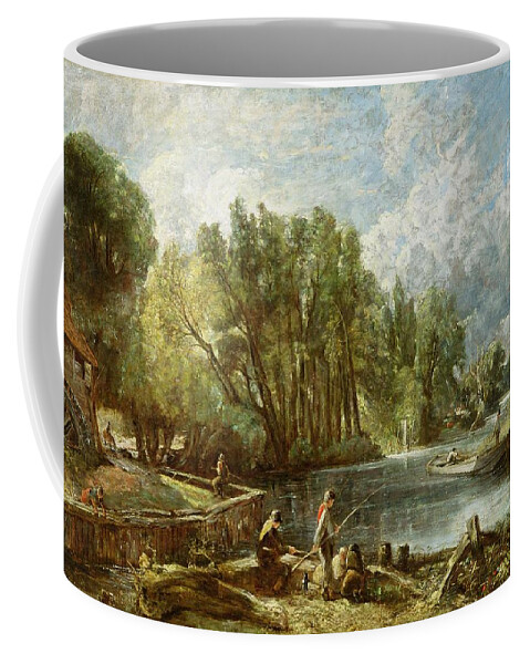 The Coffee Mug featuring the painting The Young Waltonians - Stratford Mill by John Constable