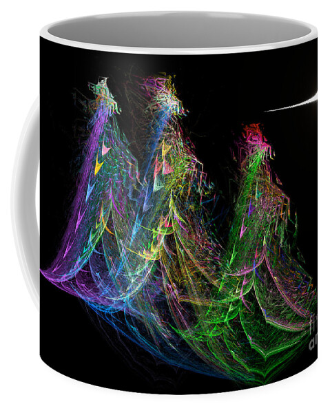 Abstract Coffee Mug featuring the digital art Three Kings by Russell Kightley