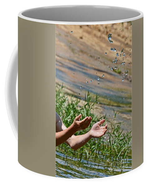 Water Coffee Mug featuring the photograph Throwing water II by Debbie Portwood