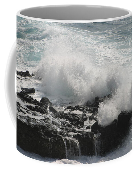 Tide Coffee Mug featuring the photograph Tidal Spray by Anthony Trillo