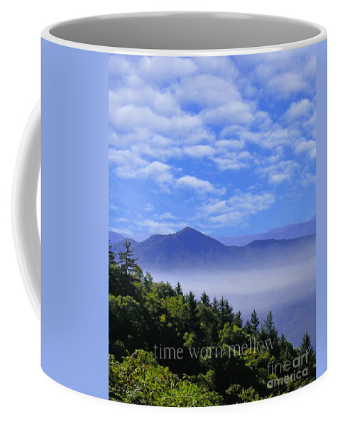 Smoky Mountains Coffee Mug featuring the digital art Time Worn Mellow by Lizi Beard-Ward