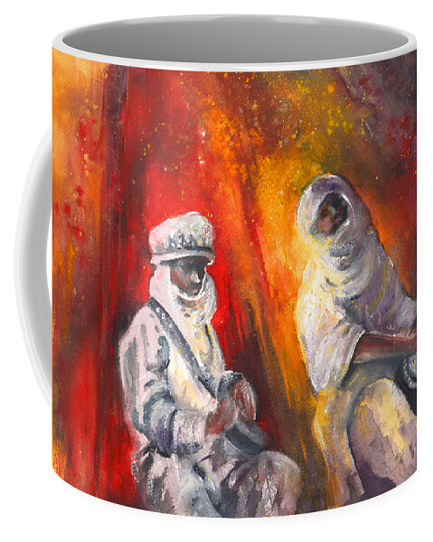 Music Coffee Mug featuring the painting Tinariwen 03 by Miki De Goodaboom