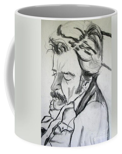 Man Coffee Mug featuring the drawing Tired Man by Rory Siegel