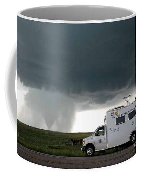 Science Coffee Mug featuring the photograph Tornado, Vortex2 Field Command Vehicle by Science Source