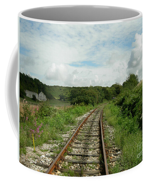 Railway Coffee Mug featuring the photograph Traveling Towards One's Dream by Donato Iannuzzi