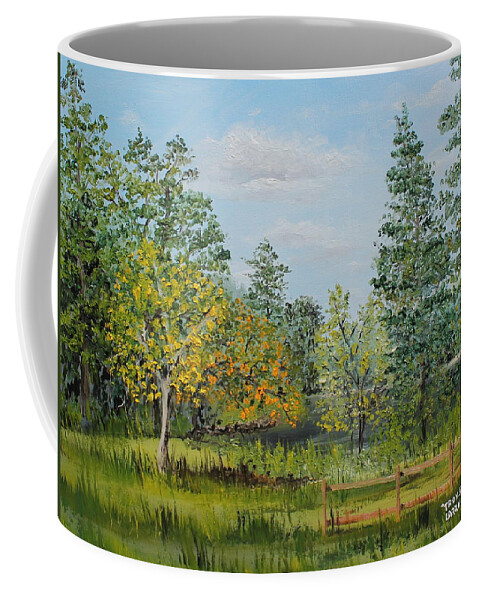 Troy Spring State Park Coffee Mug featuring the painting Troy Spring by Larry Whitler