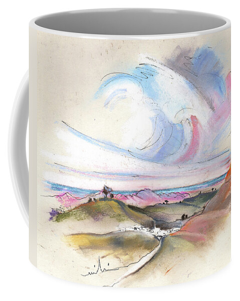 Spain Coffee Mug featuring the painting Turre in Spain 01 by Miki De Goodaboom