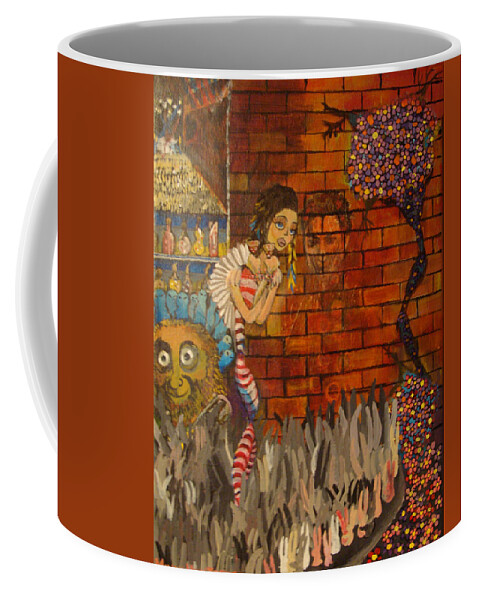 Surreal Coffee Mug featuring the painting Twisted and Empty by Mindy Huntress