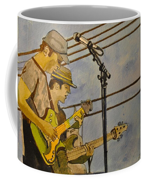 Umphrey's Mcgee Coffee Mug featuring the painting Umphreys Mcgee at the Stone Pony by Patricia Arroyo