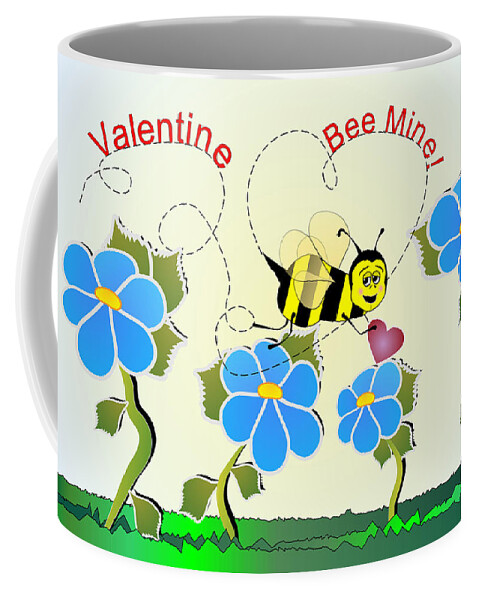 Valentines Coffee Mug featuring the digital art Valentine Bee Mine by Susan Kinney